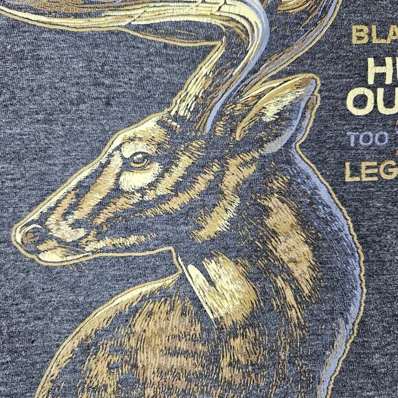 Black Antler Hunting T-Shirt Too Tough To Quit Gray Legendary 52 Outdoor Mens M - Picture 5 of 9